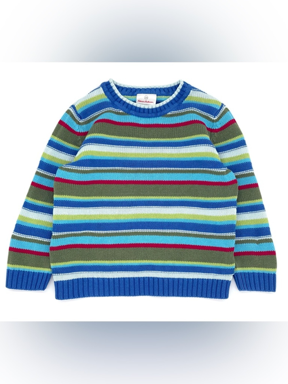 GUC Hanna Andersson Little Boys Striped Pullover Sweater in Blue & Green 5